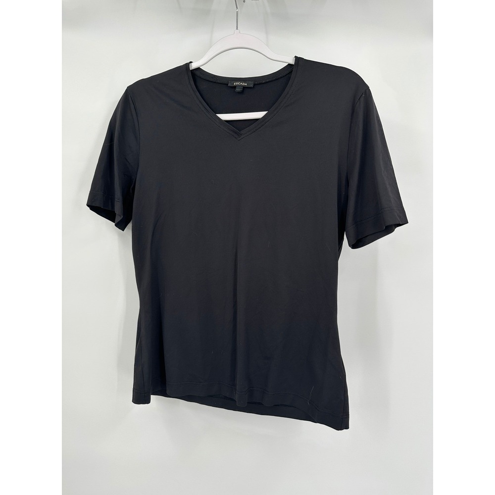Escada Womens Old Money Quiet Luxury Top Size M Minimalist Capsule Black